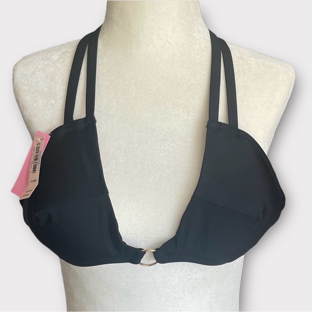 Victoria’s Secret Bikini Triangular Top Size XL Rings Strappy Removable Padding